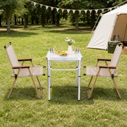 3pc Outdoor Folding Table and Chairs Set - Specs Included