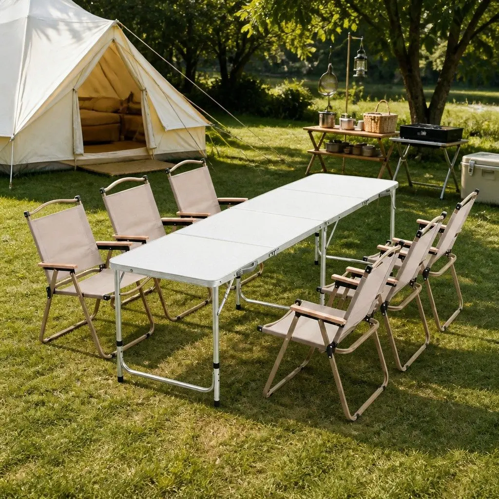 7-Piece Camping Table Chair Set Folding Outdoor Picnic Portable Lightweight