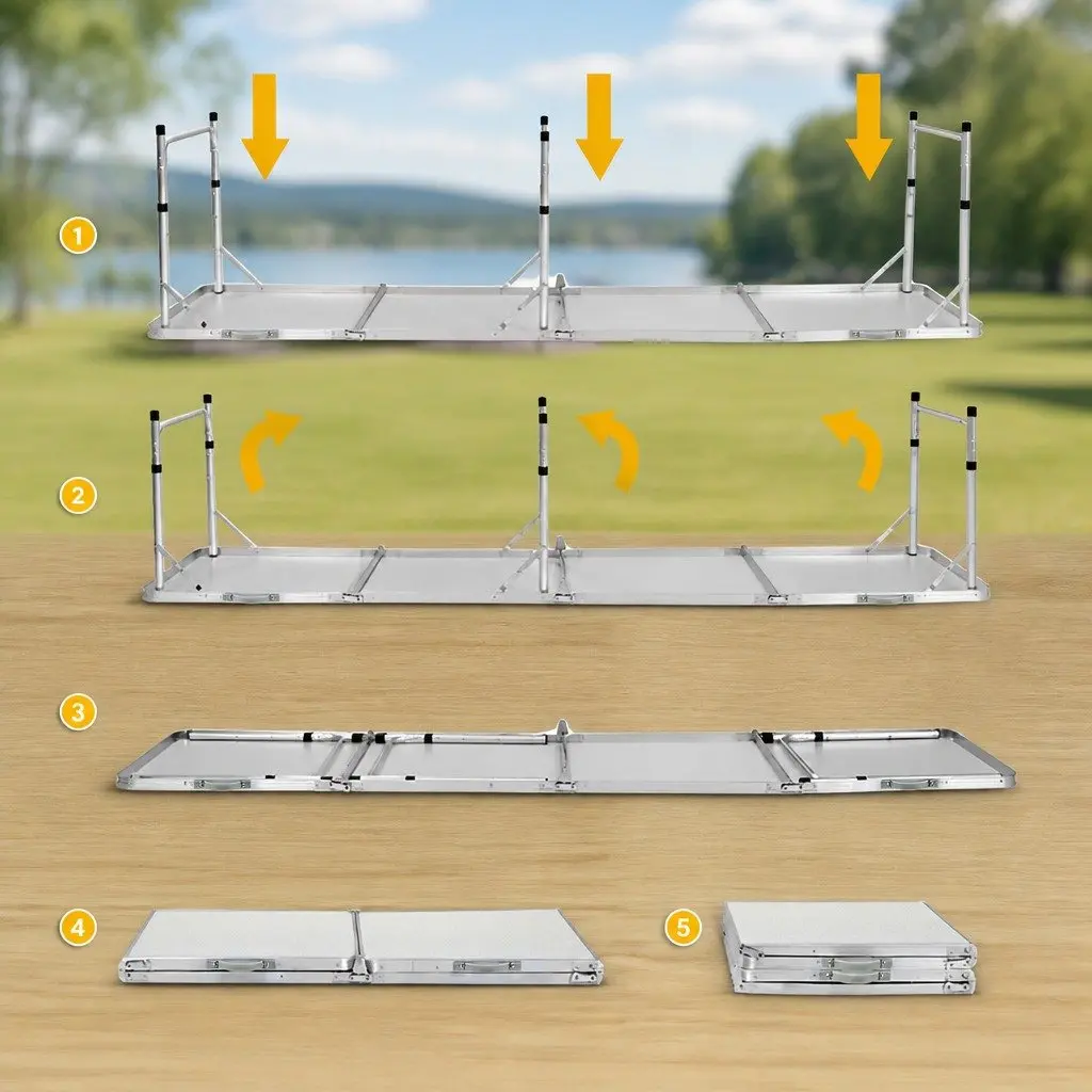 7 Piece Folding Camping Table Chair Set Outdoor Picnic Lightweight Portable