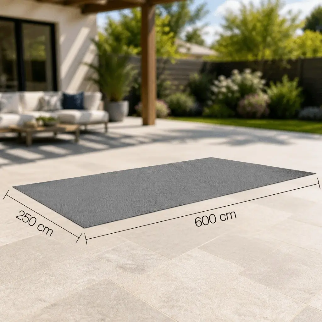 Caravan Floor Mat 6x2.5M Grey Heavy-duty Outdoor Use