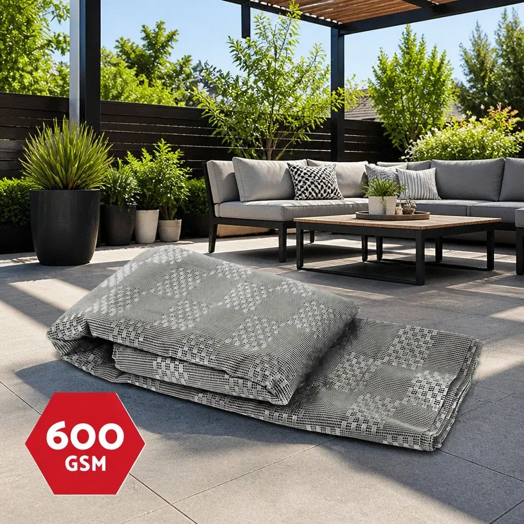 Caravan Floor Mat 6x2.5M Grey Heavy-duty Outdoor Use