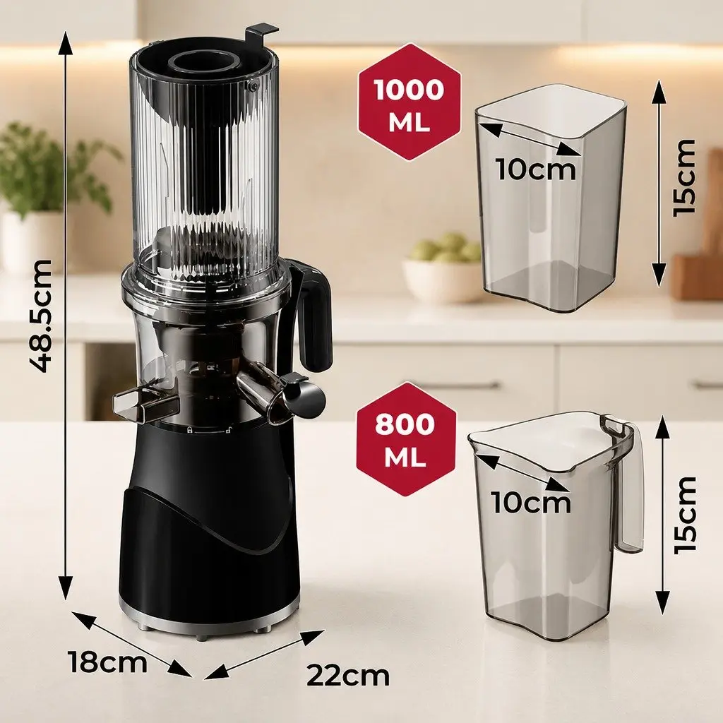 Cold Press Juicer Whole Fruit Vegetable Juice Extractor 200W Electric Slow