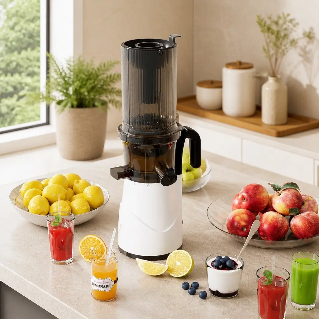 Electric Cold Press Juicer for Whole Fruit Kitchen Appliance Compact Size