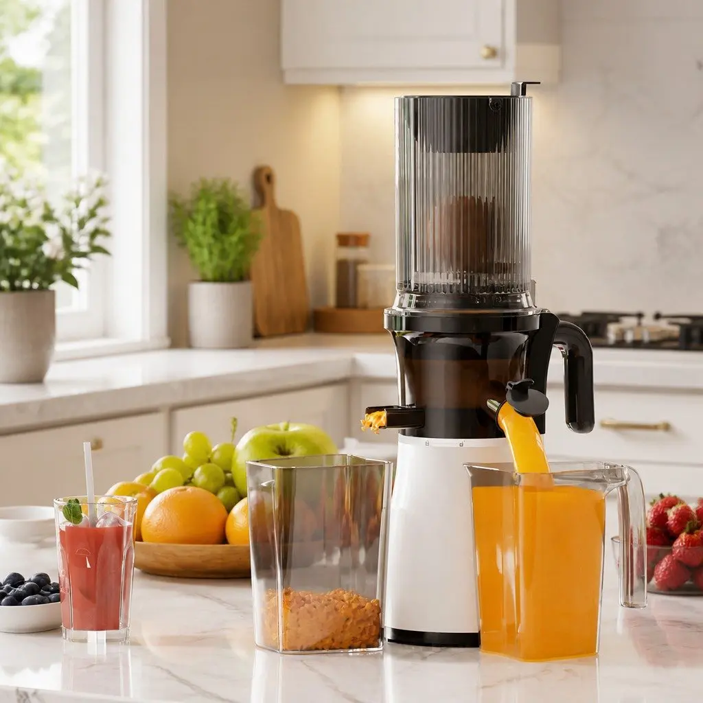 Electric Cold Press Juicer for Whole Fruit Kitchen Appliance Compact Size