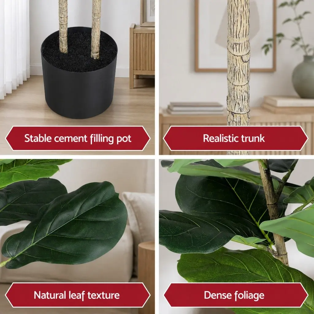 Artificial Fiddle Tree Indoor Decor 150cm Green Home Garden