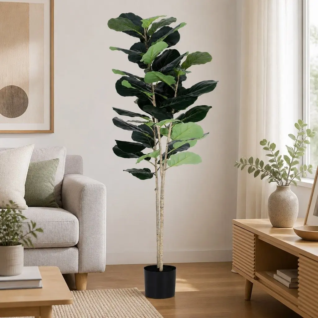 Artificial Fiddle Tree Indoor Decor 150cm Green Home Garden