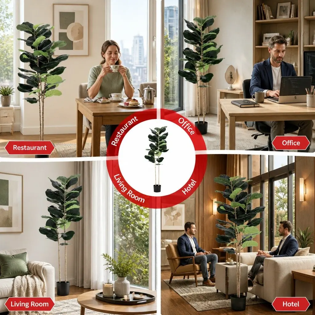 Artificial Fiddle Tree Indoor Decor 150cm Green Home Garden