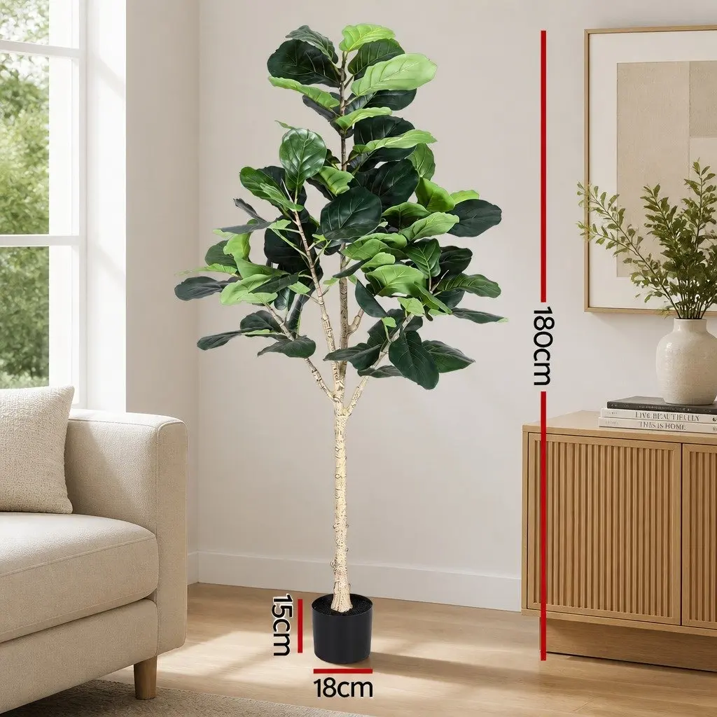 Artificial Fiddle Tree Indoor 180cm Faux Plant Decorative Greenery