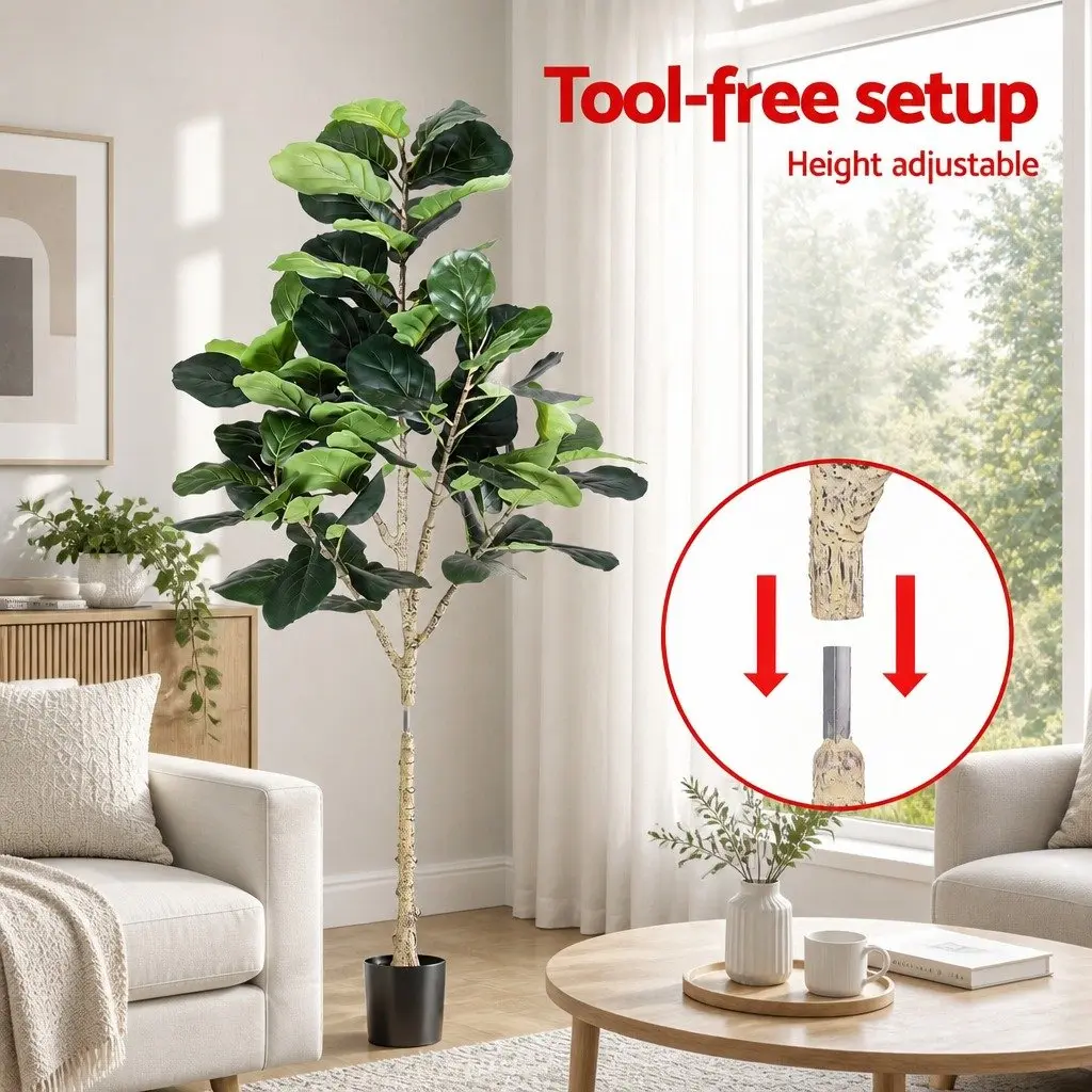 Artificial Fiddle Tree Indoor 180cm Faux Plant Decorative Greenery