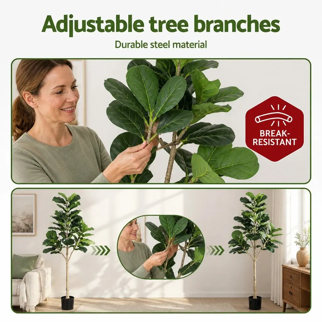 Artificial Fiddle Tree Indoor 180cm Faux Plant Decorative Greenery