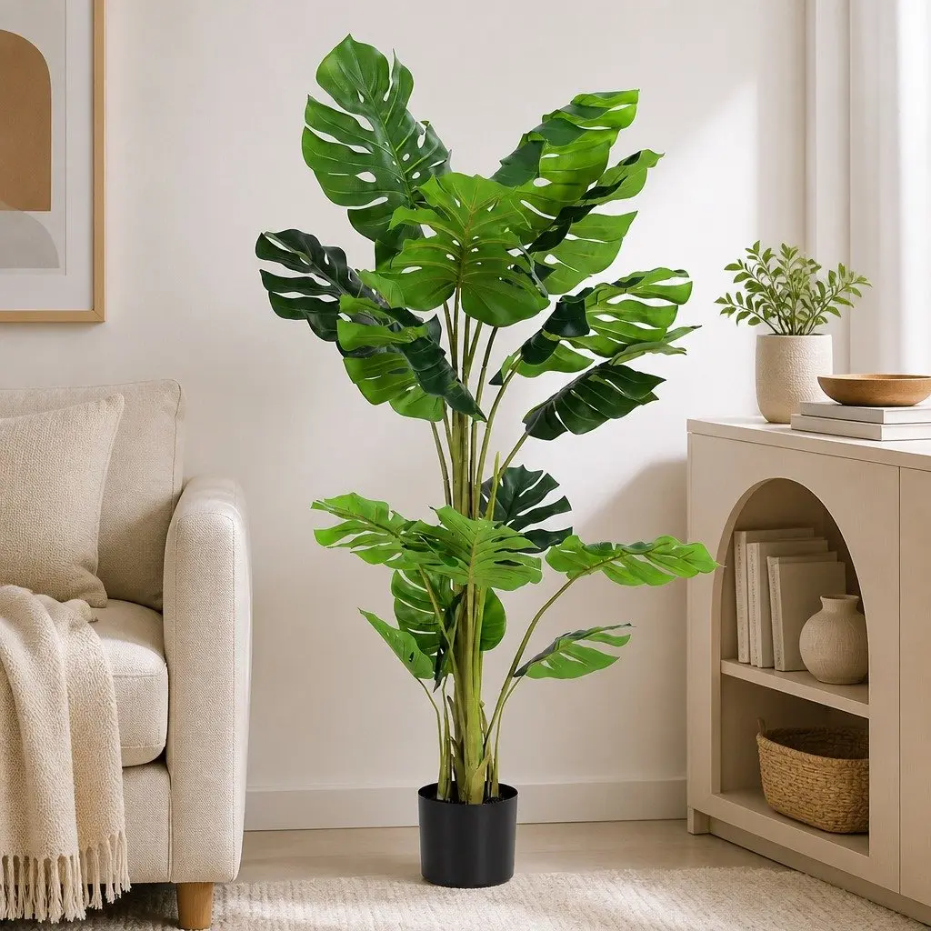 Artificial Monstera Tree Indoor 140cm Decorative Faux Plant Tropical Home