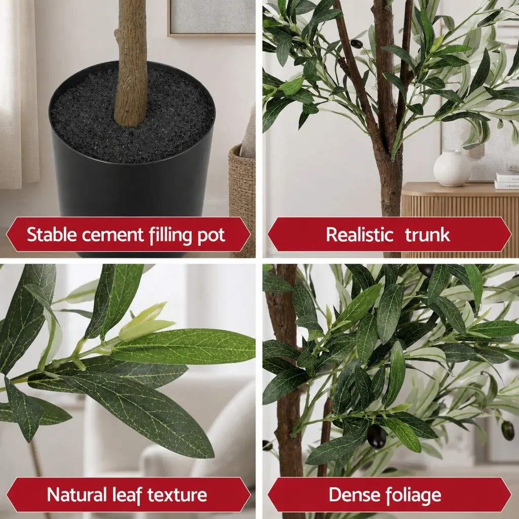 Artificial Tree 210cm Green Faux Olive Plant Indoor Outdoor Home Decor Lifelike