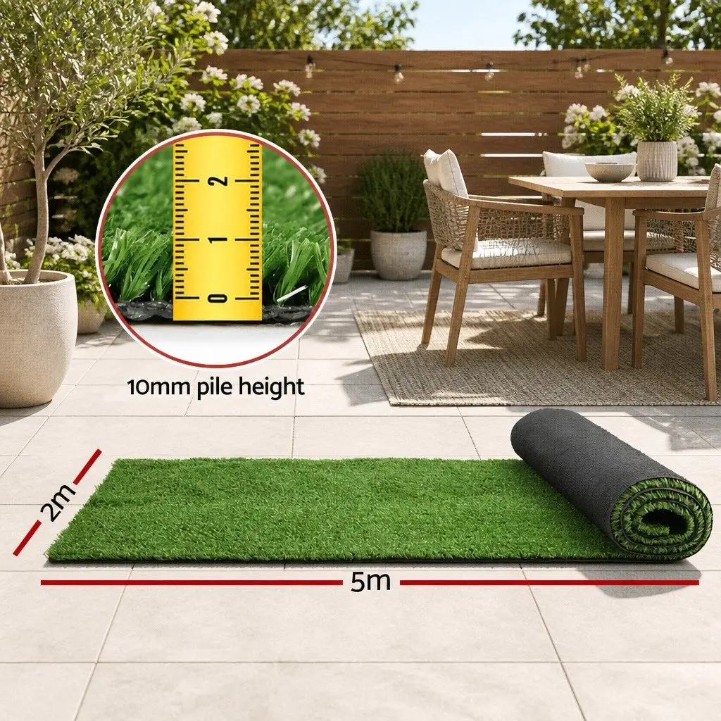 Artificial Grass Synthetic Turf Outdoor 2M x 5M Olive Green 10mm