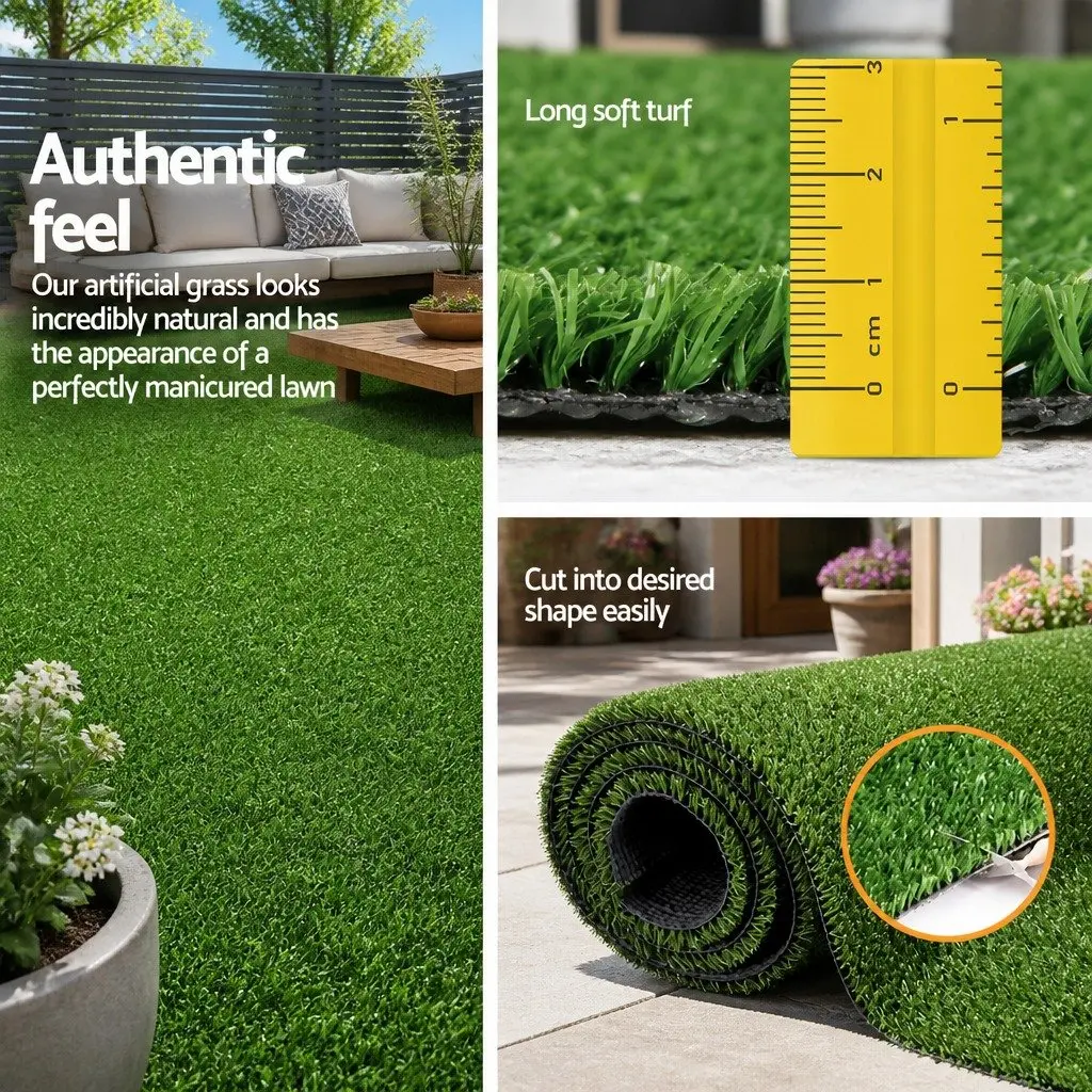 Artificial Grass Synthetic Lawn Turf for Outdoor Use 2m x 10m 10mm Pile Green