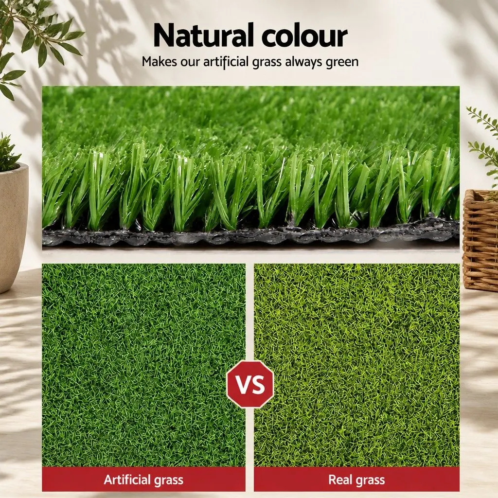 Artificial Grass Synthetic Lawn Turf 1m x 20m 17mm Olive Green Roll Backyard