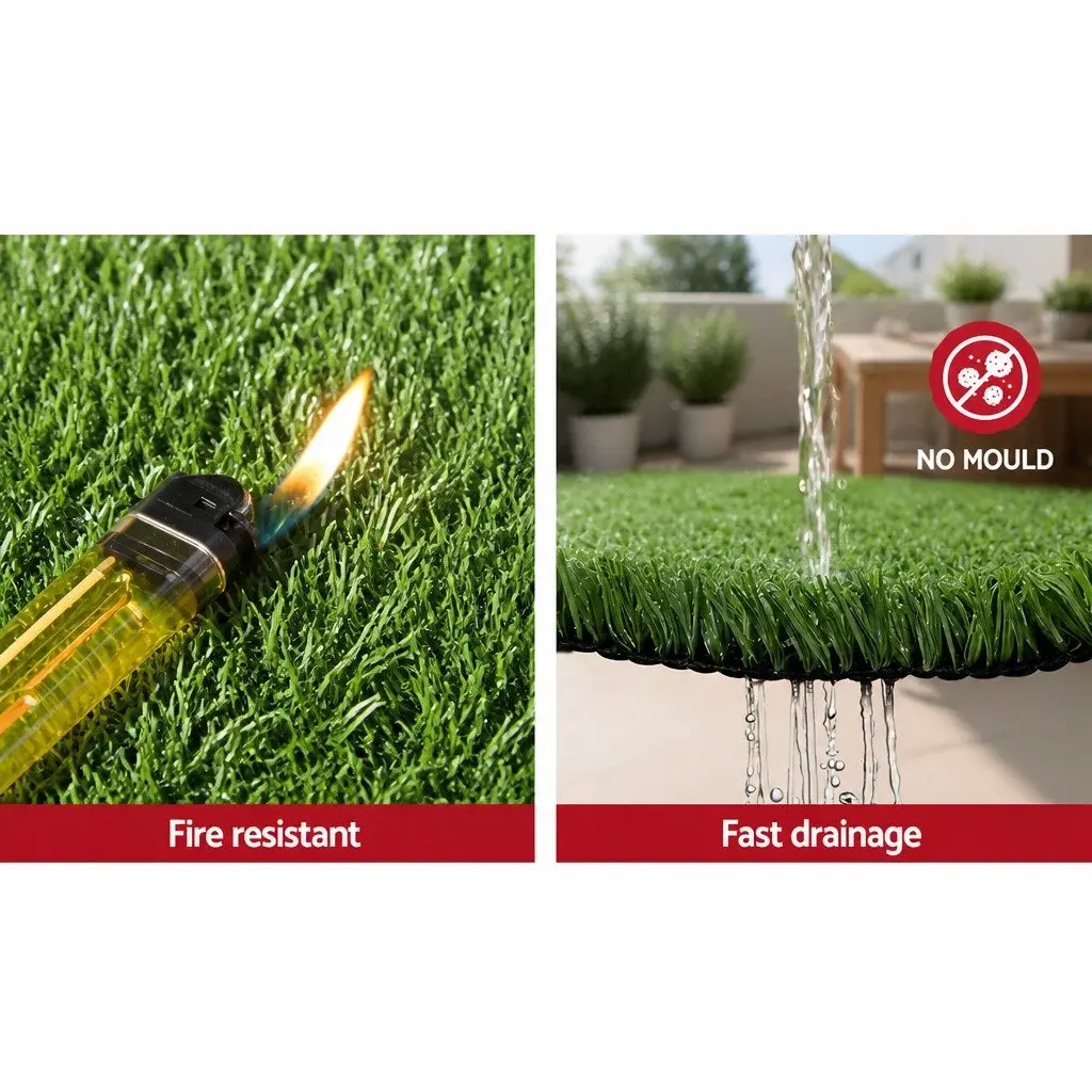 Artificial Grass Synthetic Lawn Turf 1m x 20m 17mm Olive Green Roll Backyard