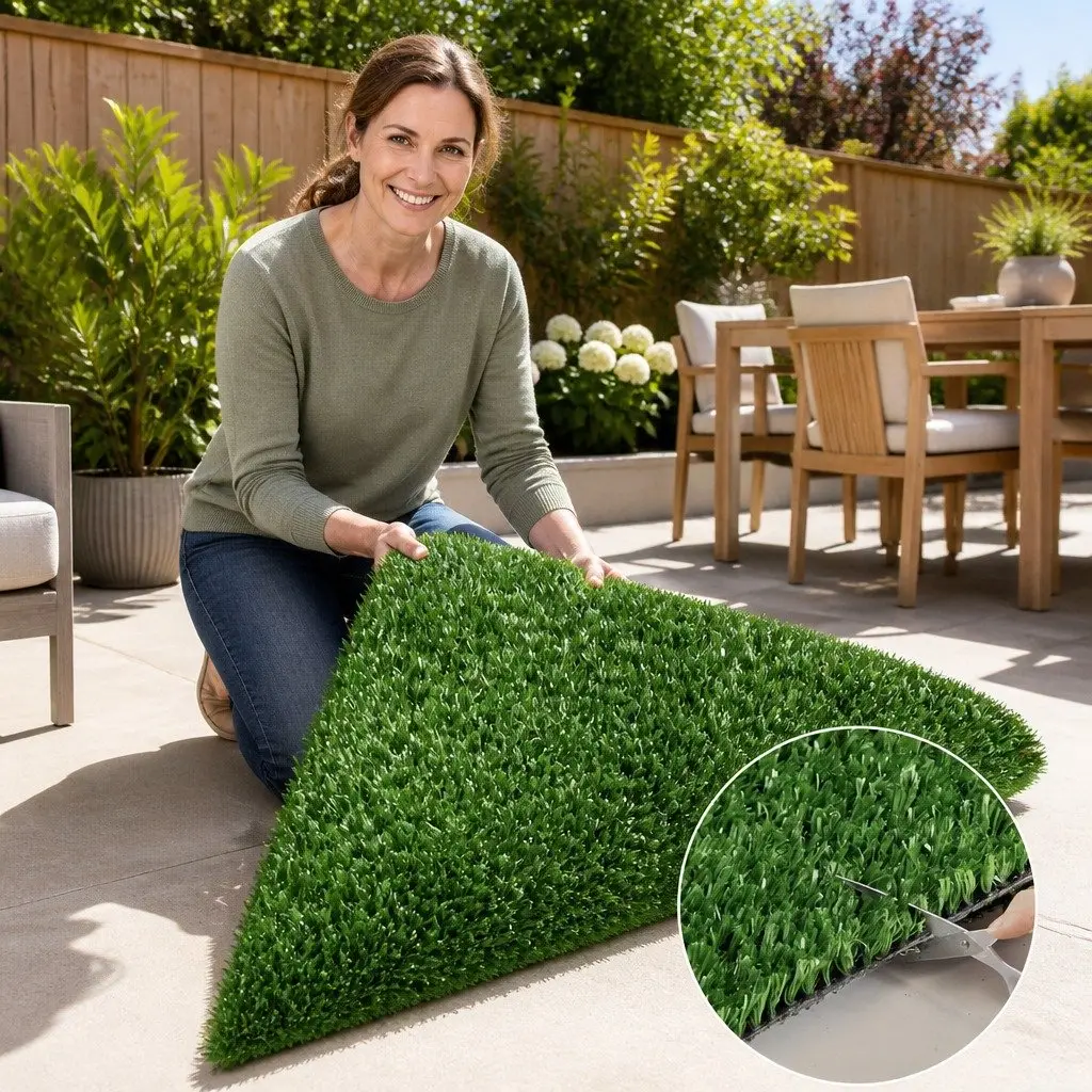 Artificial Grass Synthetic Lawn Turf 1m x 20m 17mm Olive Green Roll Backyard