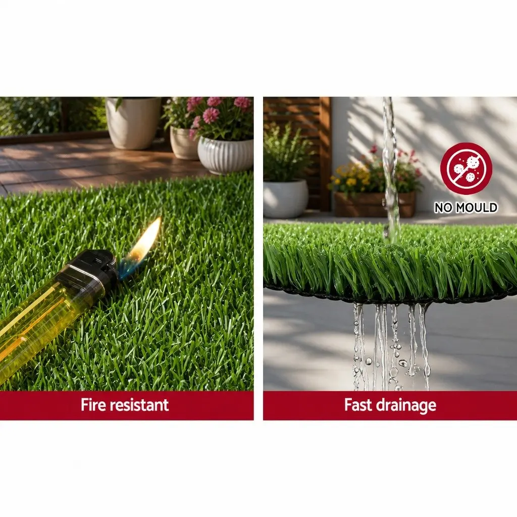 Artificial Grass Synthetic Turf 2x5m Olive Lawn 10SQM Realistic Fake Grass Roll