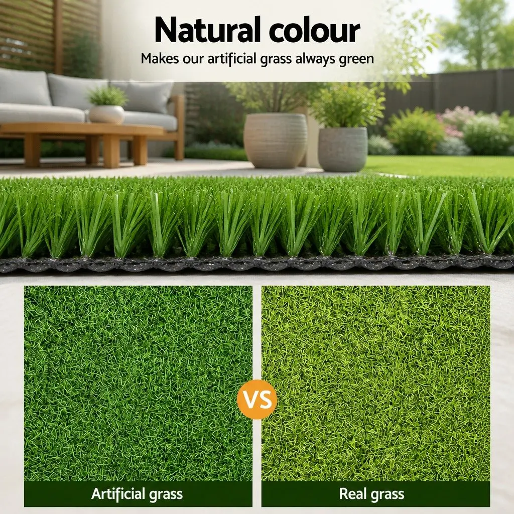 Artificial Grass Synthetic Turf for Garden 2x10m Olive Green 17mm Pile