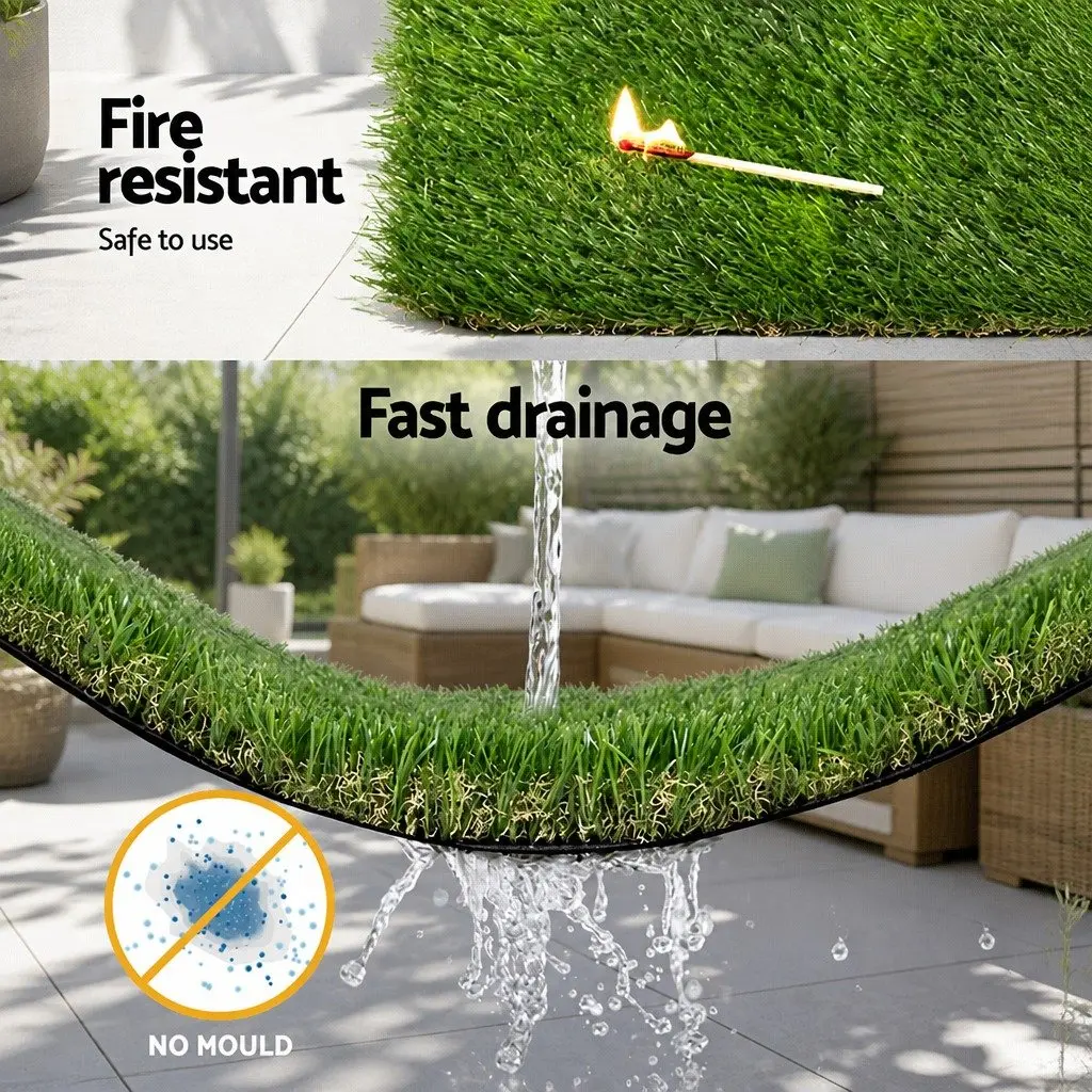 Synthetic Grass Artificial Turf 20mm Pile 1m Wide Garden Lawn