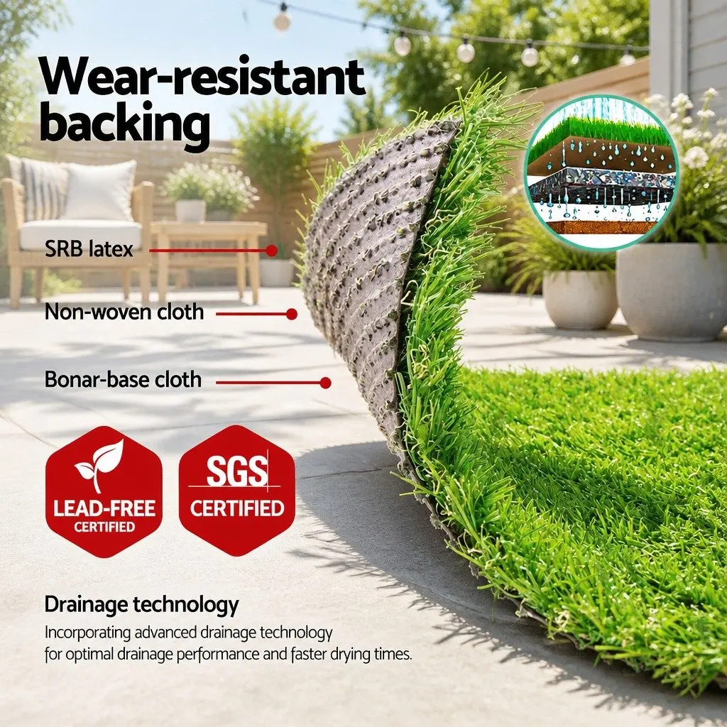Synthetic Grass Artificial Turf 20mm Pile 1m Wide Garden Lawn