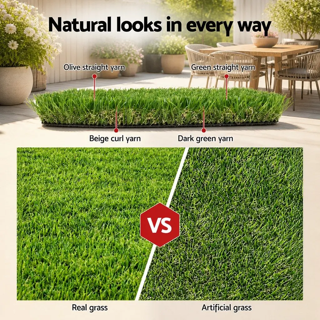 Synthetic Artificial Grass Turf 20mm Pile Outdoor Garden Lawn 2m x 5m