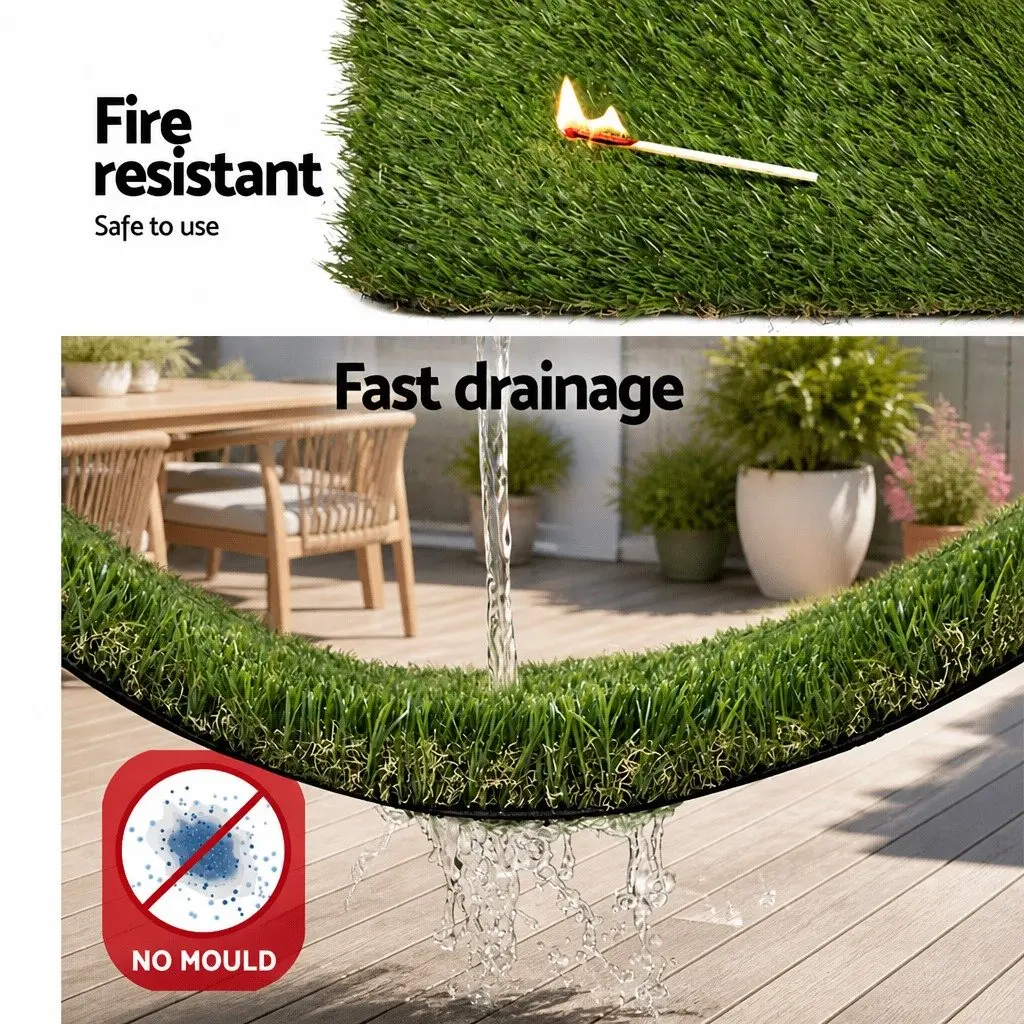 Synthetic Artificial Grass Turf 20mm Pile Outdoor Garden Lawn 2m x 5m