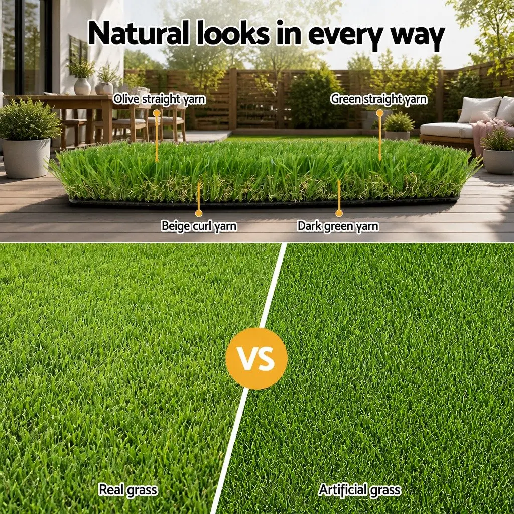 Artificial Grass Turf Roll for Garden and Backyard 30mm Thick 1m x 10m