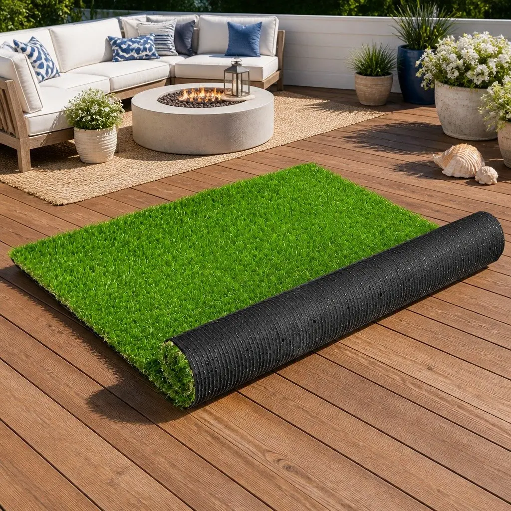 Synthetic Grass Artificial Lawn Turf 30mm Thick for Backyards Patios Balconies Rooftops and Pool Surrounds 2m x 5m Green