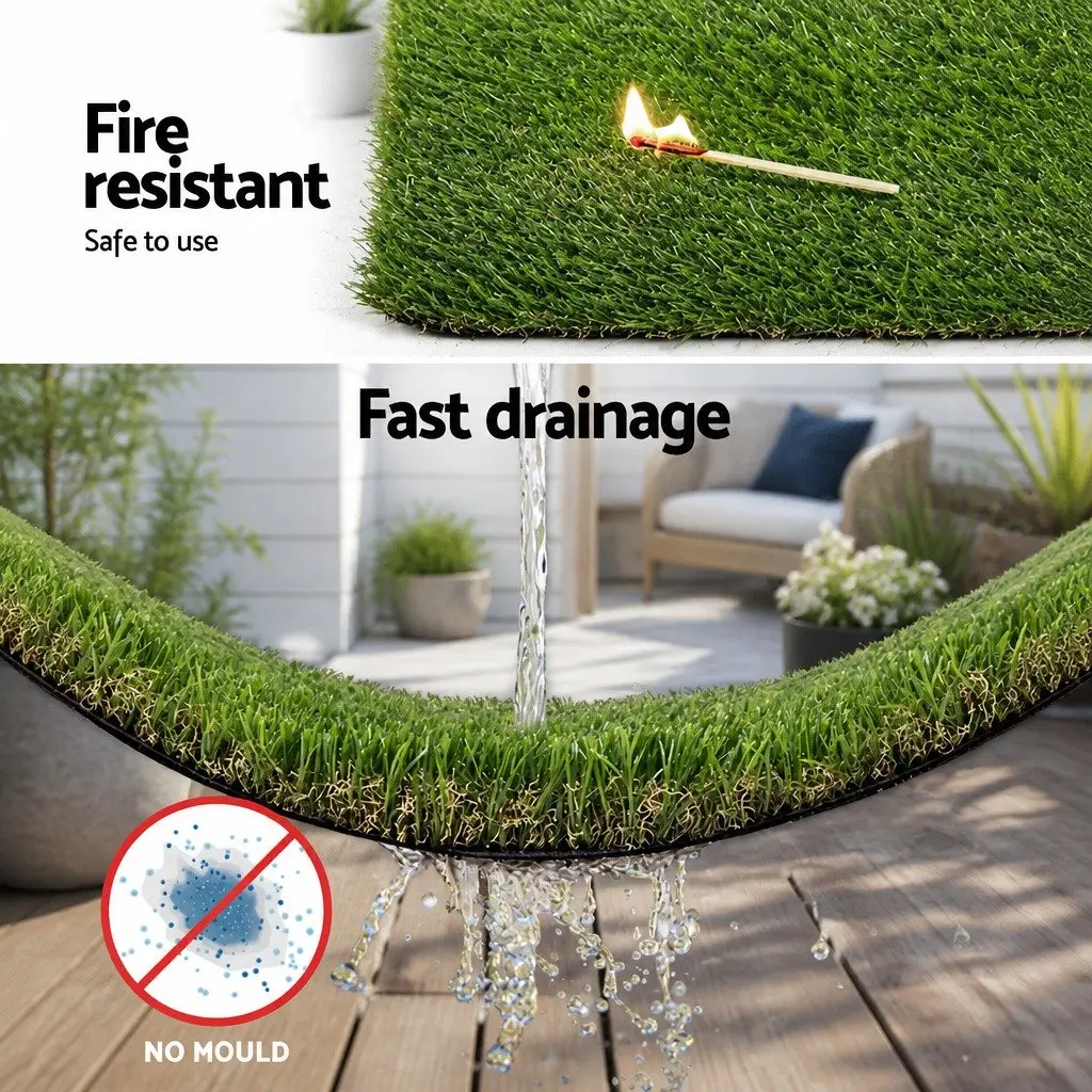 Artificial Grass Synthetic Turf 40mm Pile Landscaping Garden 1m x 10m Roll
