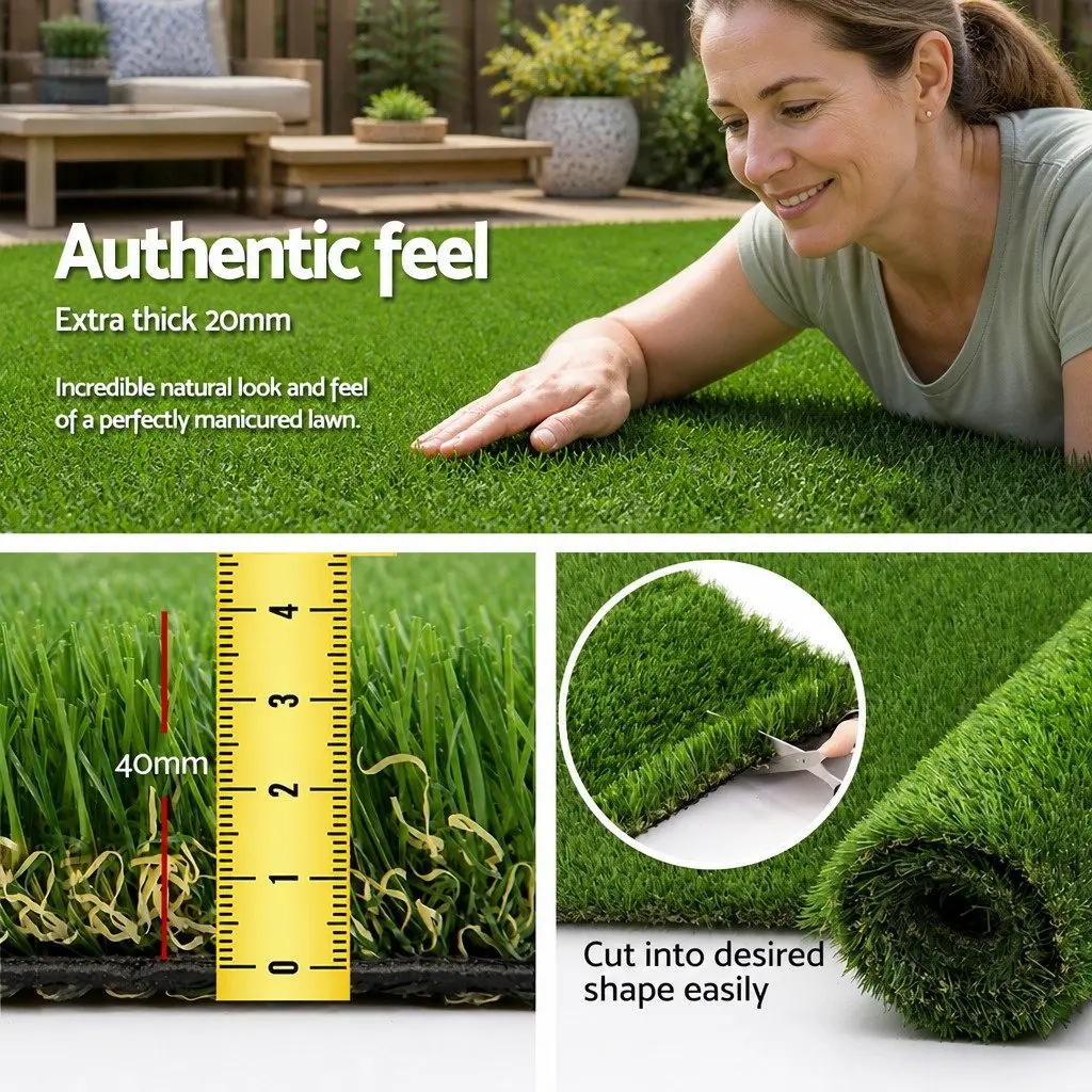 Artificial Grass Synthetic Turf 40mm Pile Landscaping Garden 1m x 10m Roll