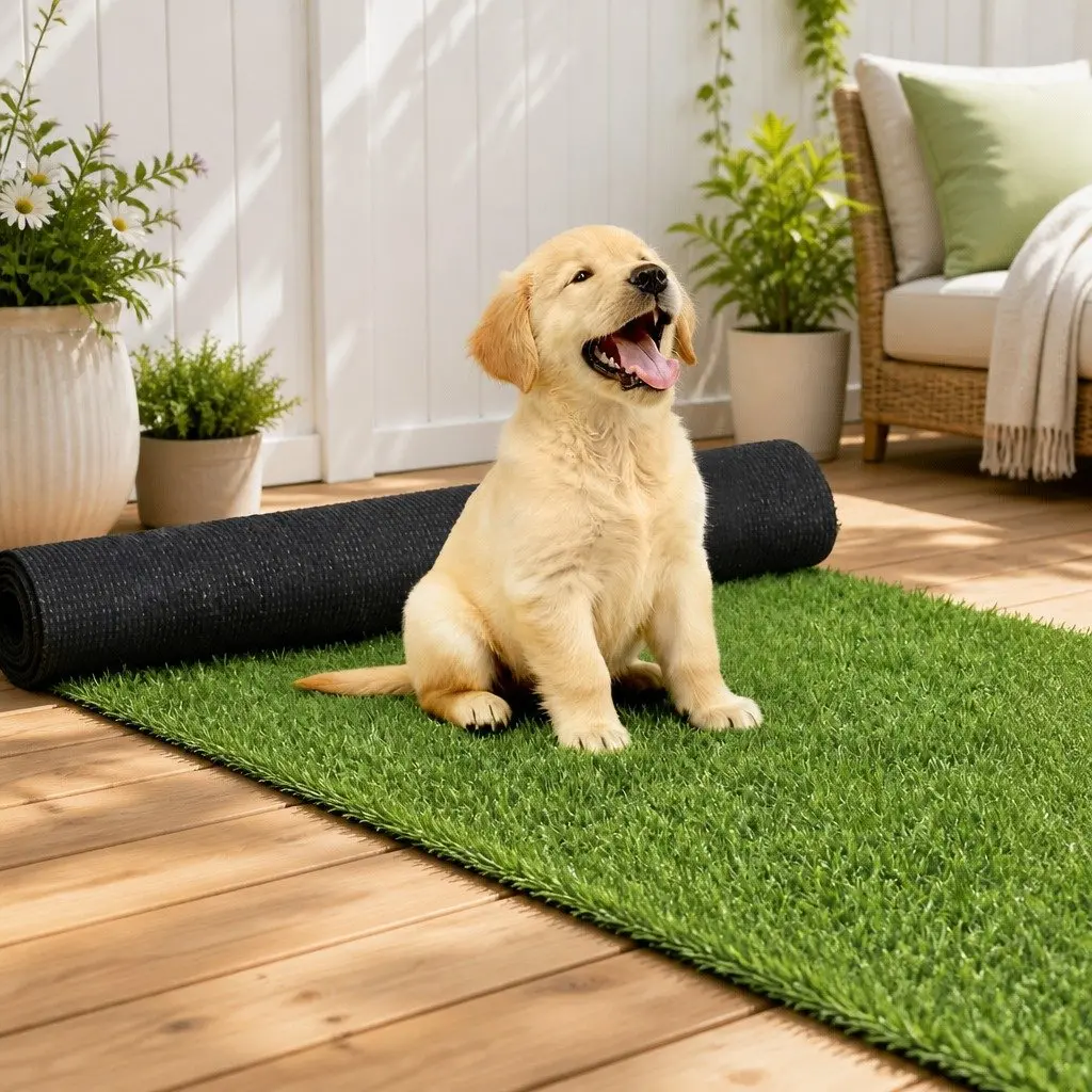 Artificial Grass Turf Rug Synthetic Lawn Mat 15mm Indoor Outdoor Drainage Olive Green 50cm x 2m