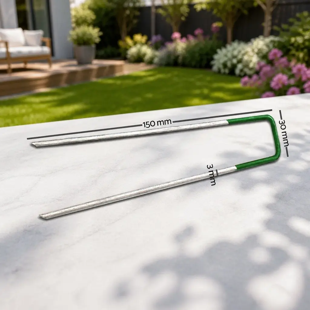 Synthetic Grass Pins 100pcs U-Shape Turf Pegs Galvanized Steel Landscape Weed