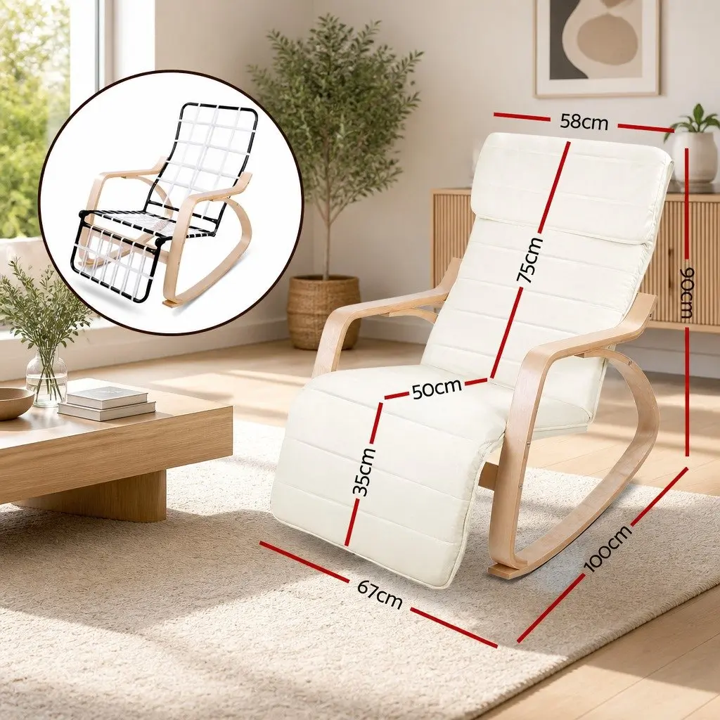 Beige Rocking Armchair