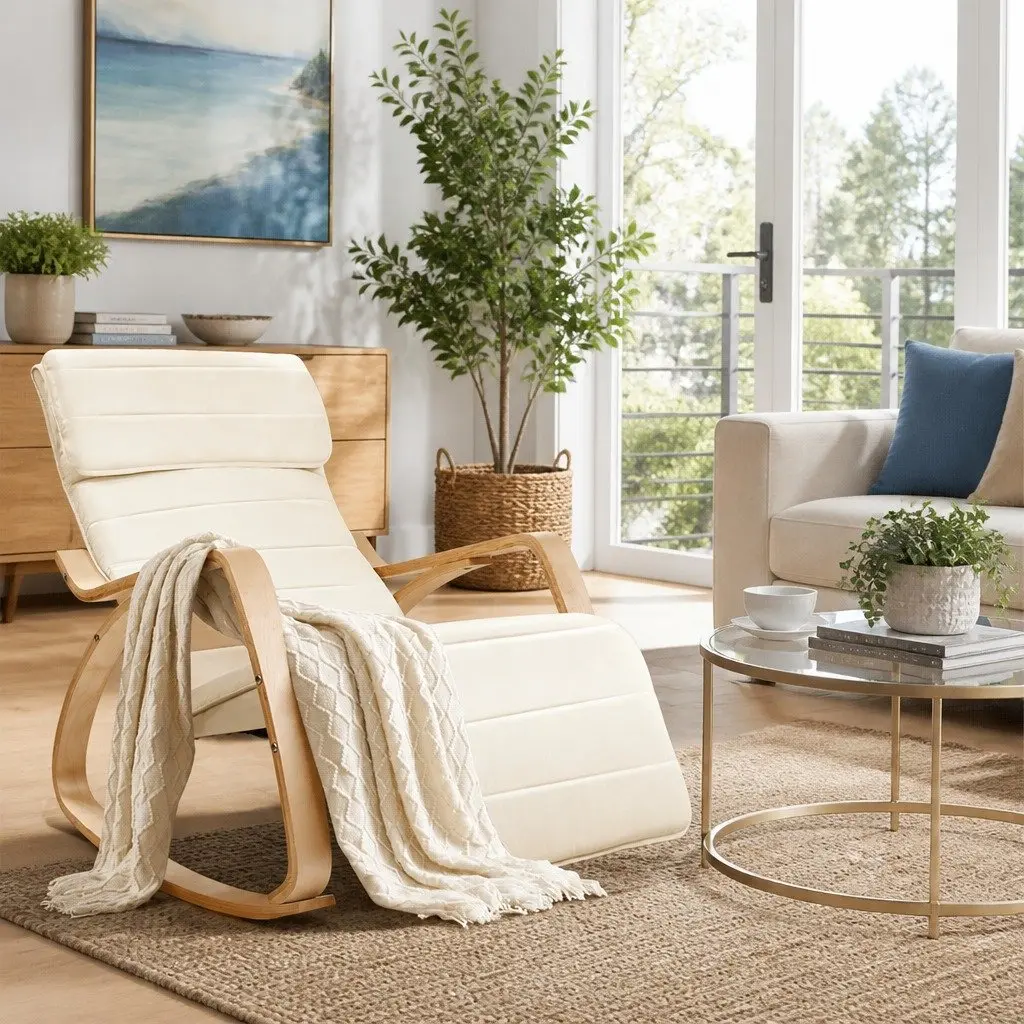 Beige Rocking Armchair