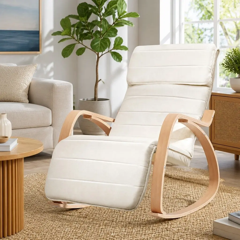 Beige Rocking Armchair