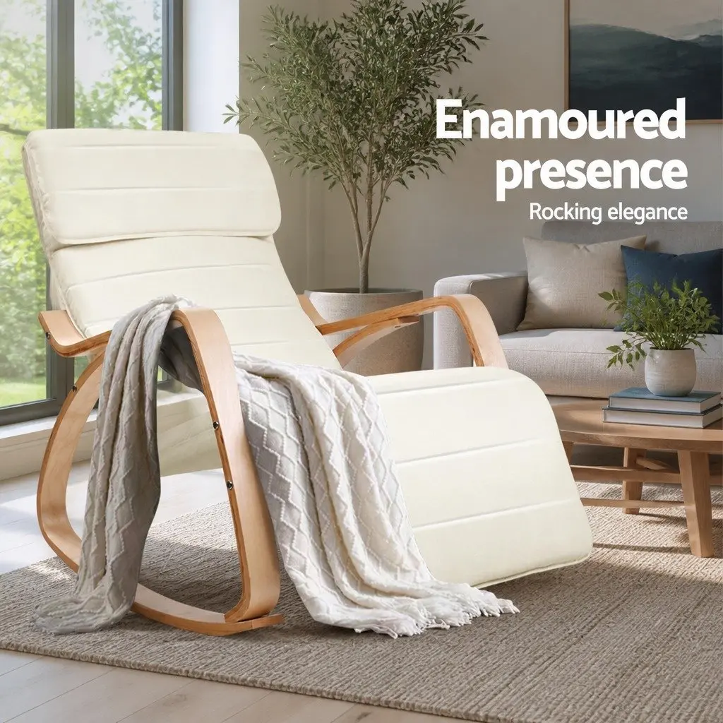 Beige Rocking Armchair