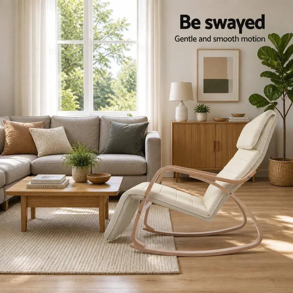 Beige Rocking Armchair