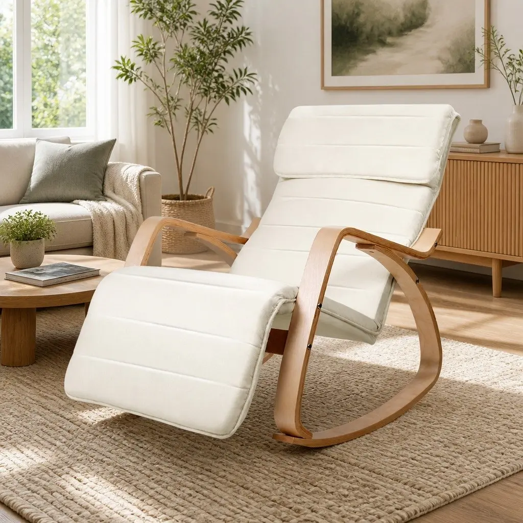 Beige Rocking Armchair