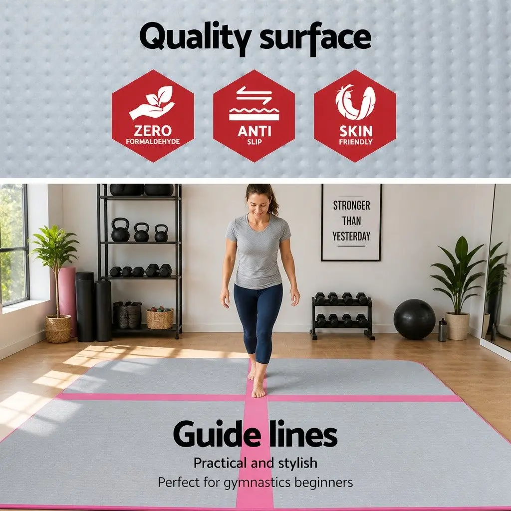 Air Track Mat Gymnastic Tumbling Training Inflatable Yoga Cheerleading Exercise