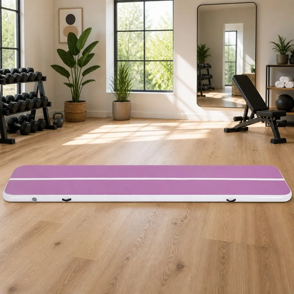 Air Track Gymnastics Mat for Home Fitness 4M Inflatable Tumbling Exercise Cheerleading Training