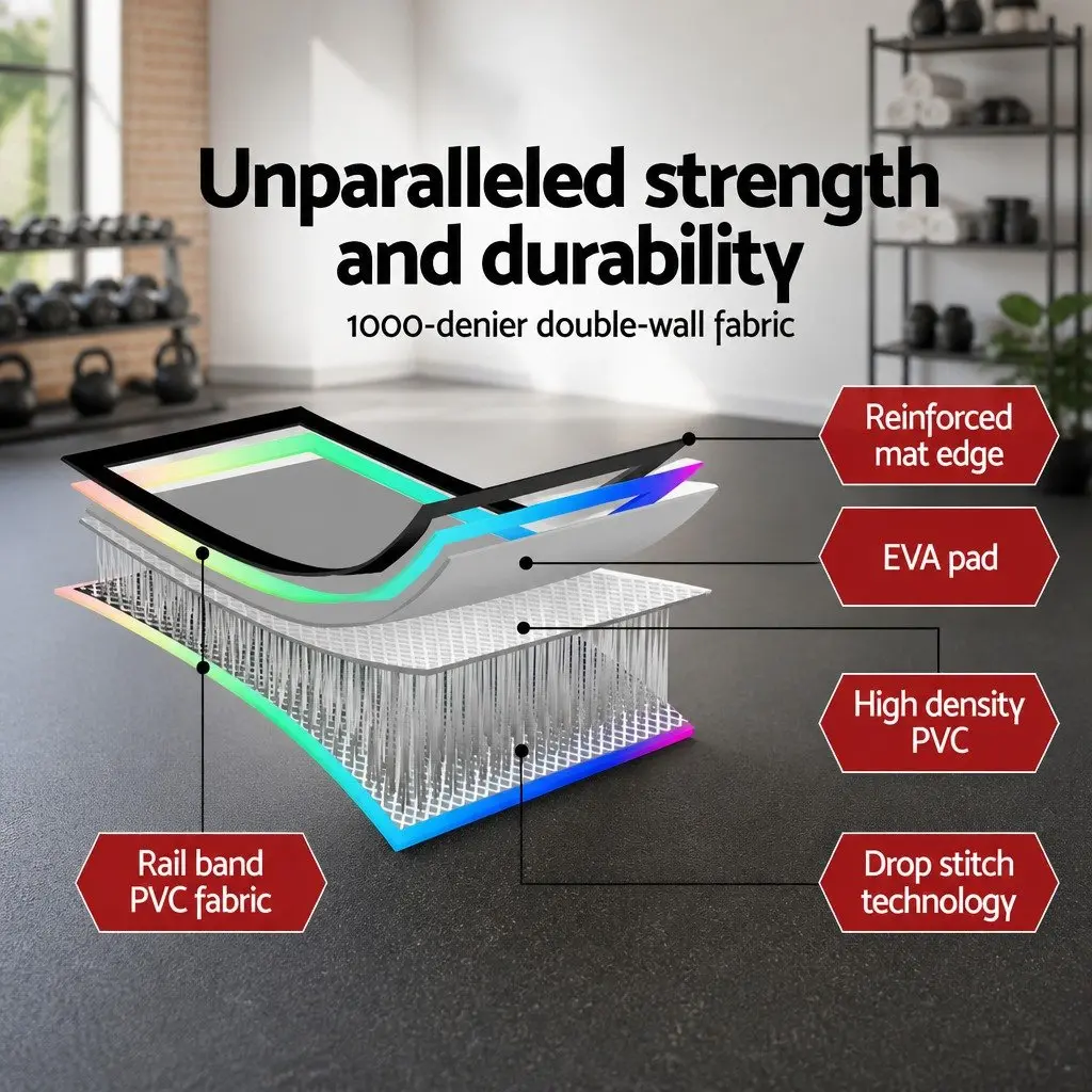 Air Track Inflatable Tumbling Mat 5M Gymnastics Yoga Exercise Fitness Training