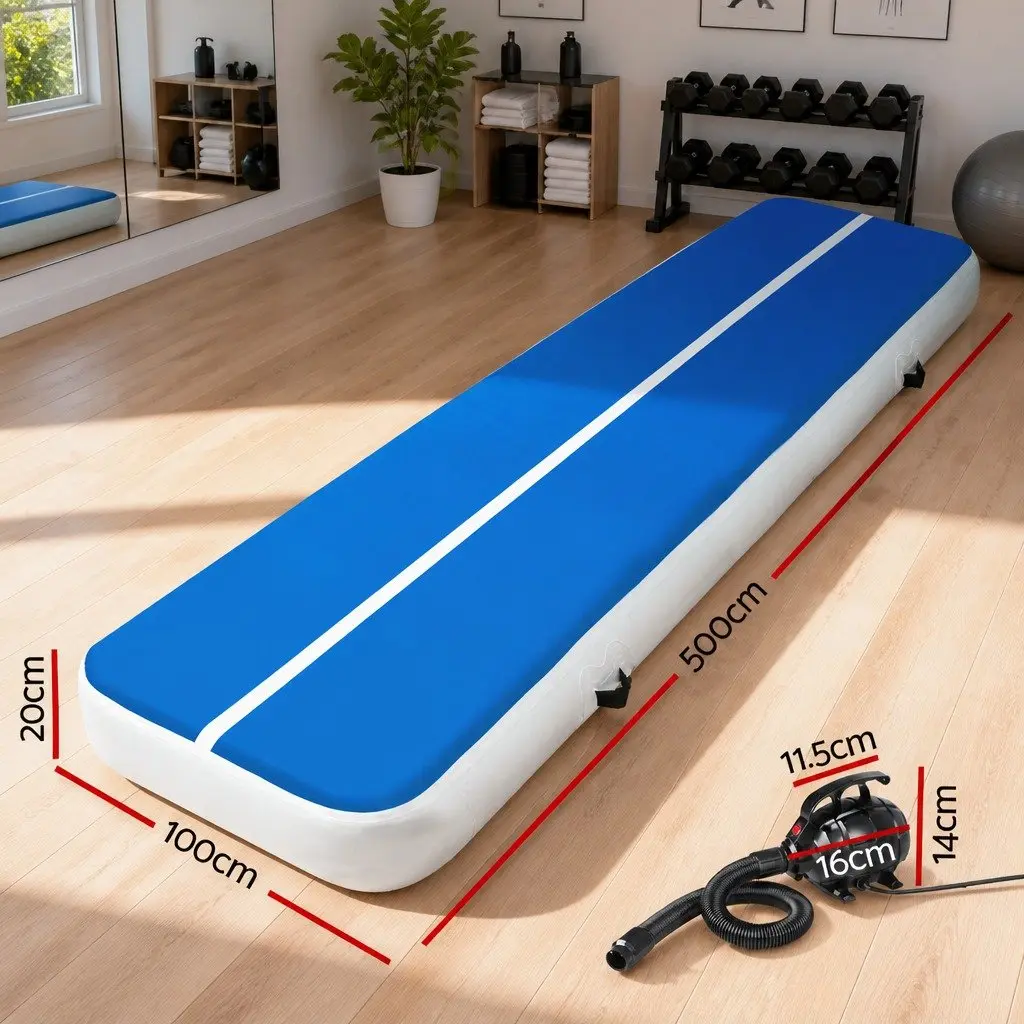 Inflatable Air Track Mat for Gymnastics Training 5M x 1M 20cm Thick