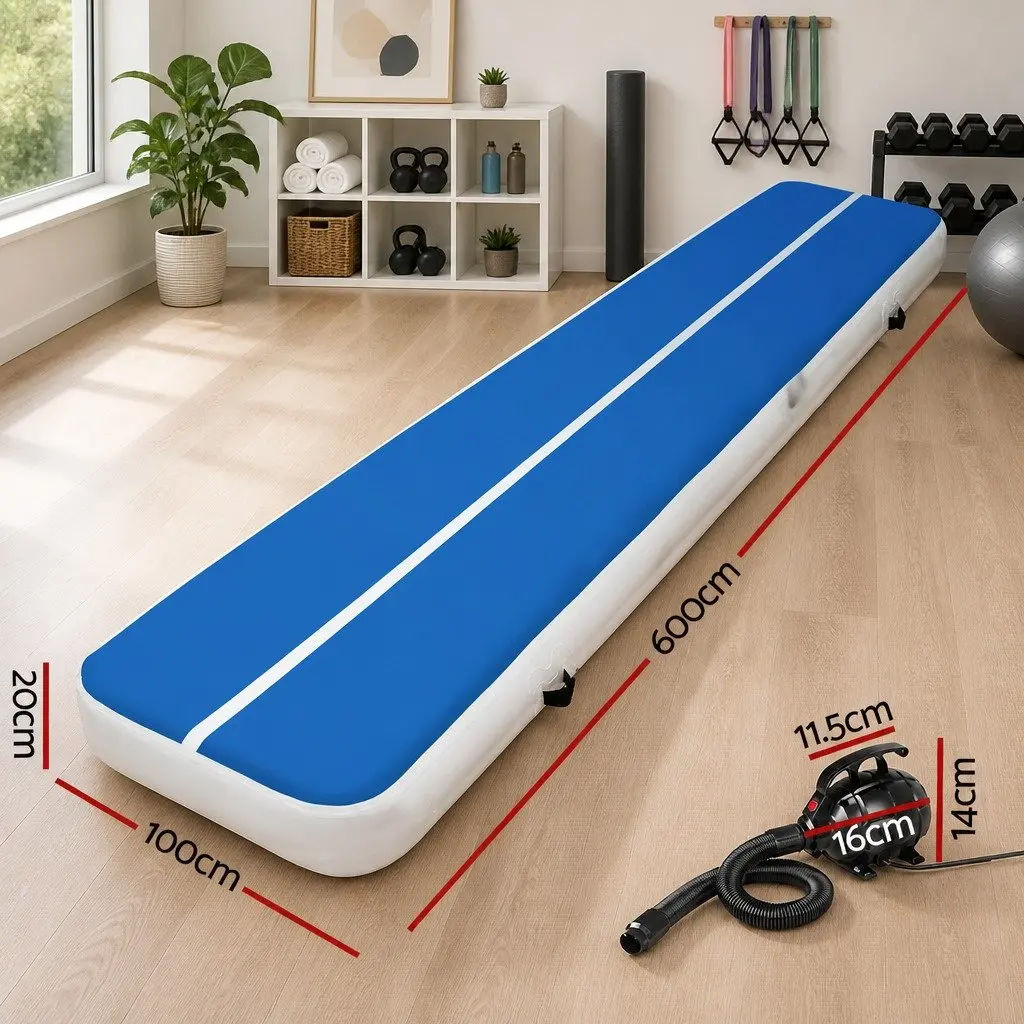 Inflatable Air Track Mat for Gymnastics Yoga Training 6M x 1M
