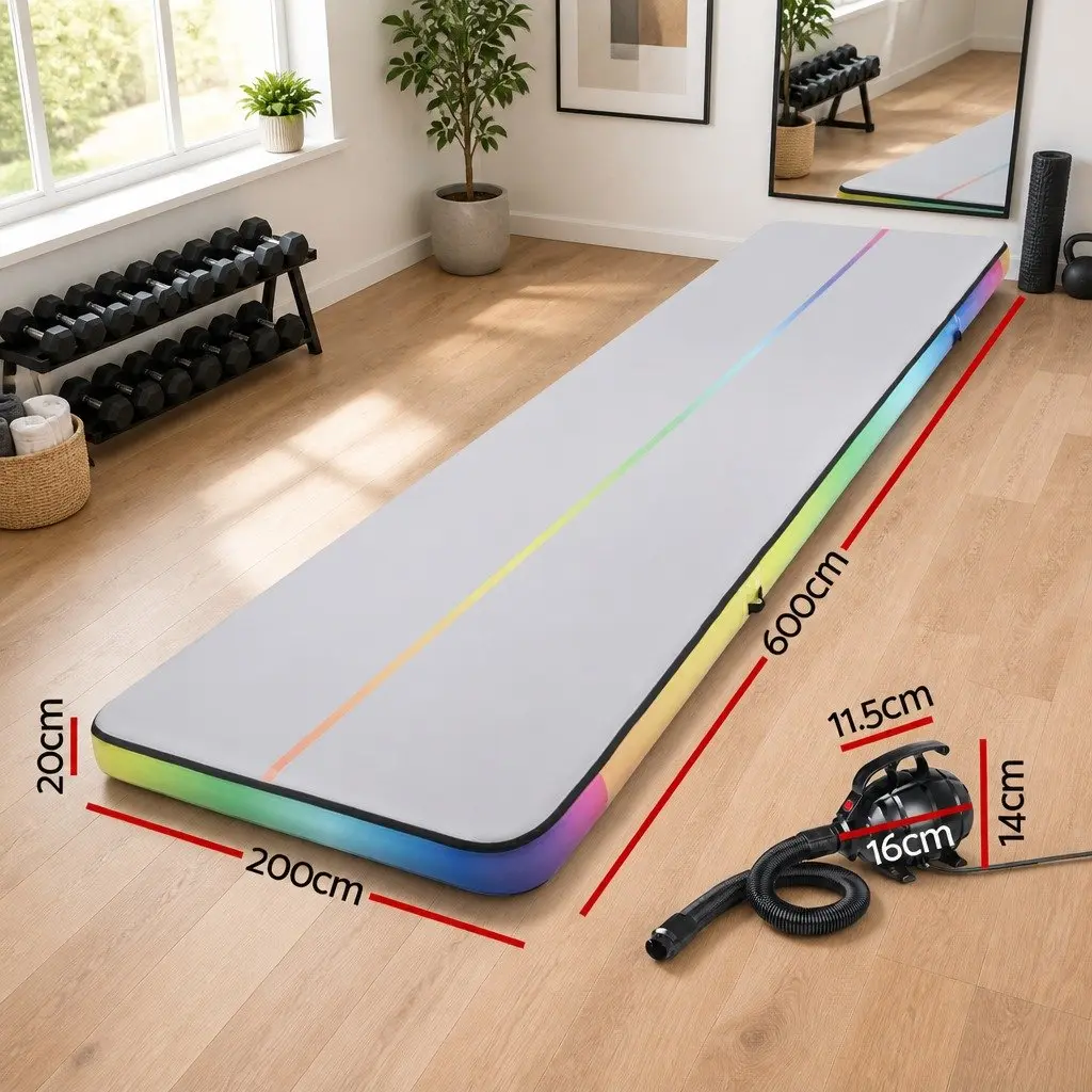 Air Track Mat Gymnastics Training 6M Inflatable Exercise for Tumbling and Jumping