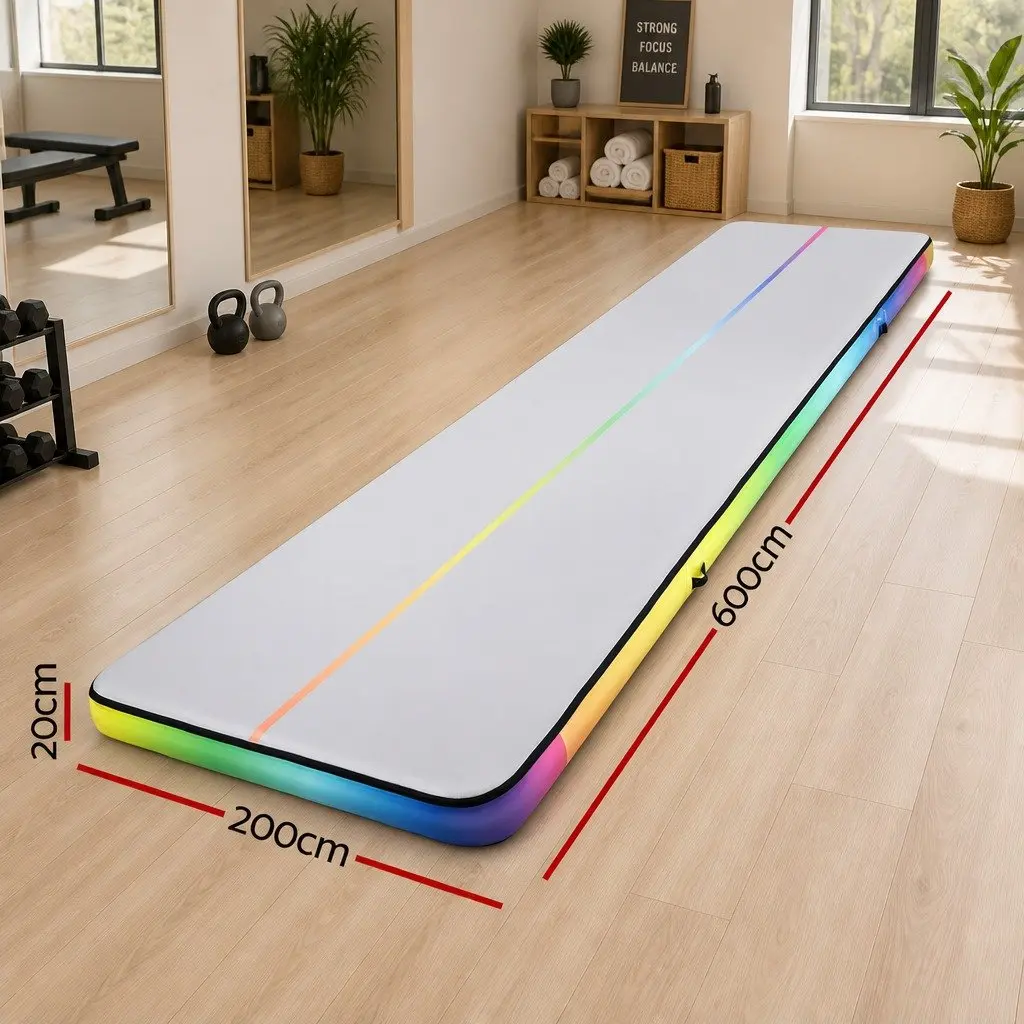 Air Track Mat Gymnastics Tumbling Training 6M Multicolour