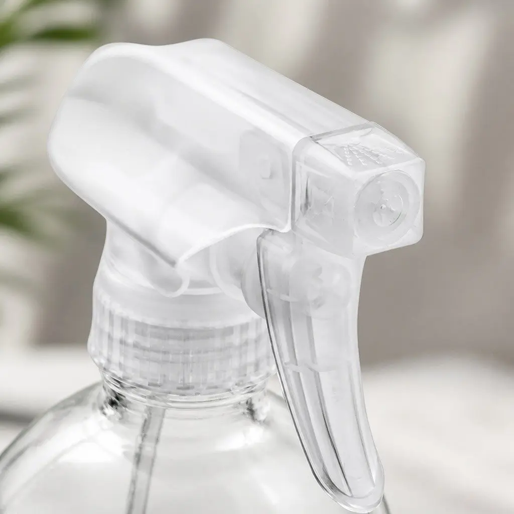 4x 500ml Clear Glass Spray Bottles Trigger Nozzle Fine Mist Stream Ergonomic