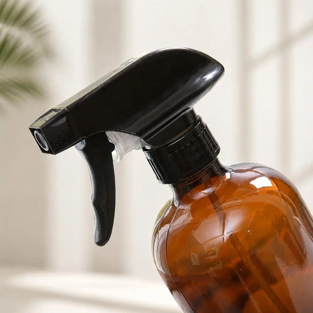 Amber Glass Spray Bottles for Cleaning and Plant Care 500ml Set of 4