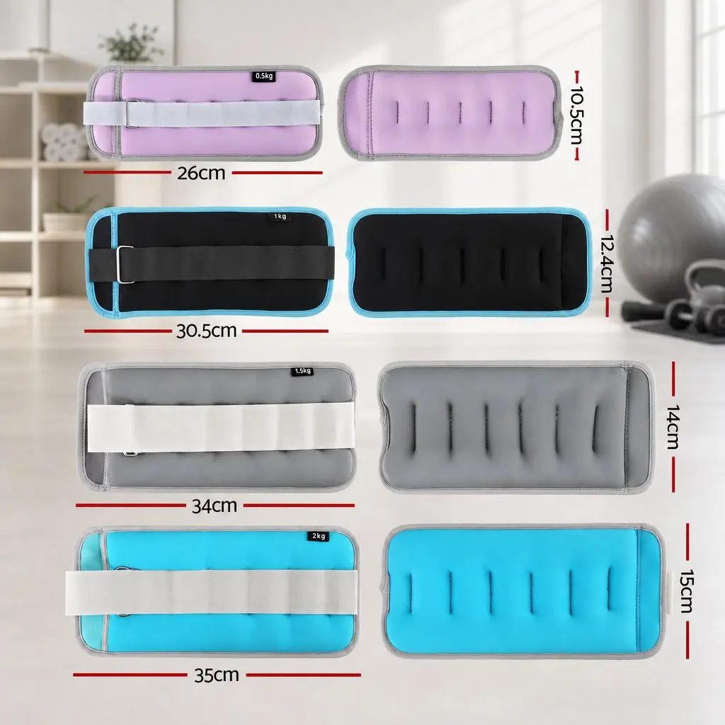 Ankle Wrist Weights Set for Home Fitness 4 Pairs 1kg 2kg 3kg 4kg