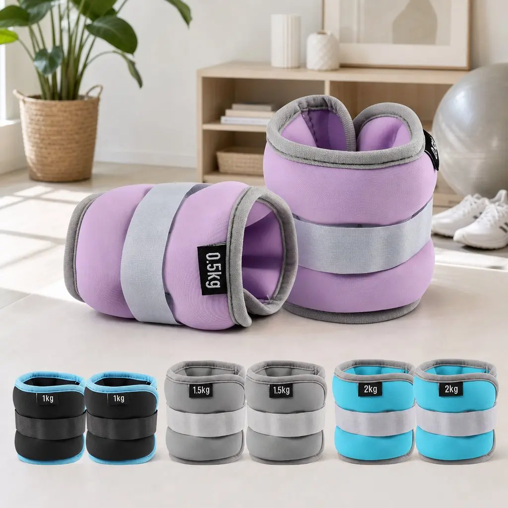 Ankle Wrist Weights Set for Home Fitness 4 Pairs 1kg 2kg 3kg 4kg